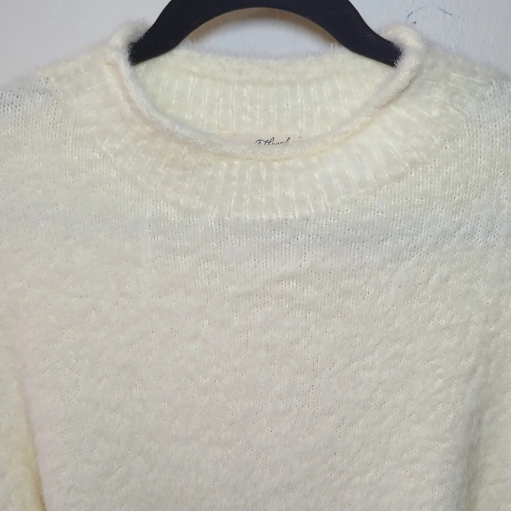Universal Thread Cream Eyelash Sweater Mock Neck Soft Women's Size XL